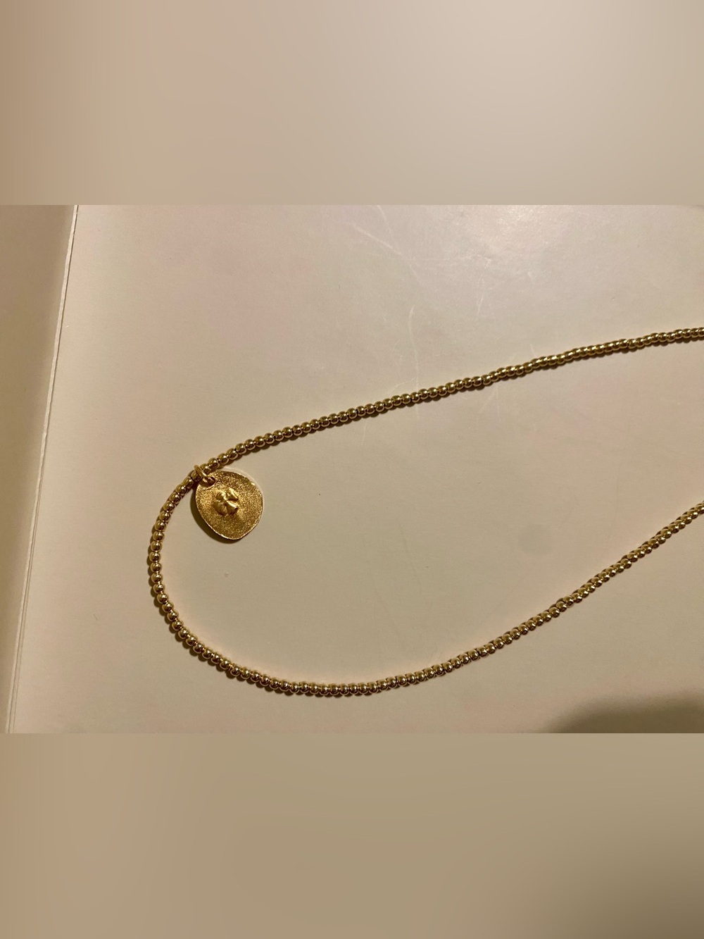 2mm enewton 17” Gold Beaded Necklace with a Cross Pendant - Picture 3 of 6